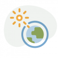 Climate change impact mitigation icon